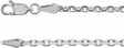 14K White Gold 2.5 mm Diamond-Cut Cable 18" Chain