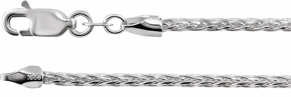 Sterling Silver Diamond-Cut Wheat 20" Chain