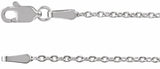 14K White Gold 1.4 mm Cable 18" Chain
