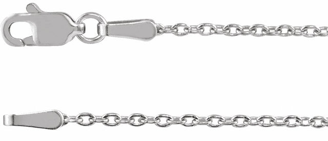 14K White Gold 1.4 mm Cable 18" Chain