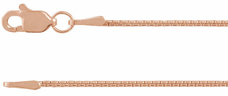 14K Rose Gold 1 mm Rounded Box 16" Chain