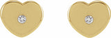 14K Yellow Gold .01 CTW Natural Diamond Youth Heart Earrings  