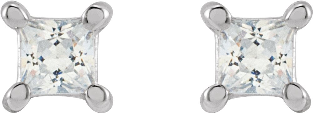 14K White 2.5 mm Square 1/5 CTW Lab-Grown Diamond Earrings