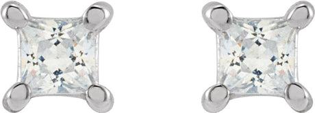 14K White 2.5 mm Square 1/5 CTW Lab-Grown Diamond Earrings