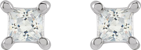 14K White 2 mm Square 1/10 CTW Lab-Grown Diamond Earrings
