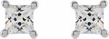14K White 3 mm Square 1/3 CTW Lab-Grown Diamond Earrings