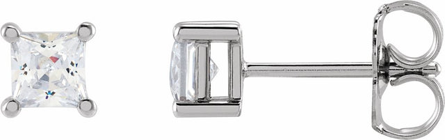14K White Gold 3.5 mm Square 1/2 CTW Lab-Grown Diamond Earrings