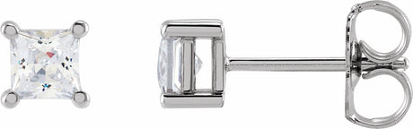 14K White 3.5 mm Square 1/2 CTW Lab-Grown Diamond Earrings