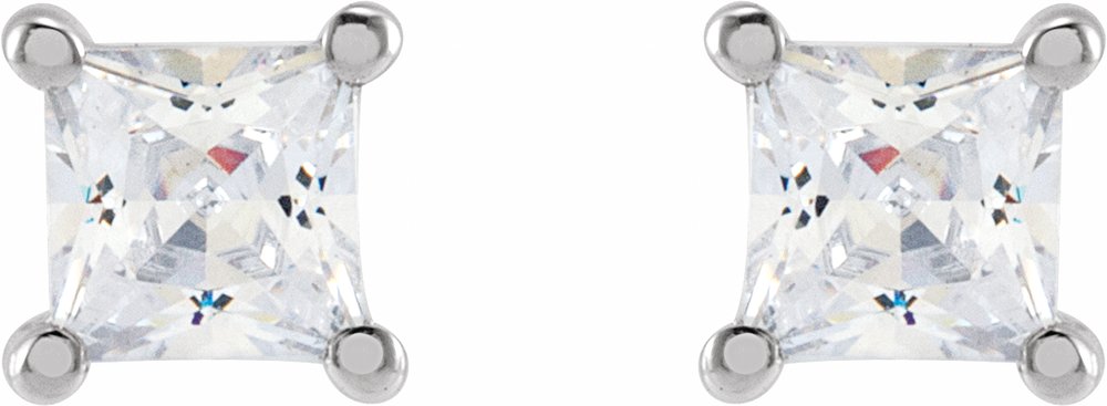 14K White Gold 3.5 mm Square 1/2 CTW Lab-Grown Diamond Earrings
