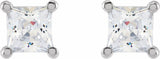 14K White Gold 3.5 mm Square 1/2 CTW Lab-Grown Diamond Earrings