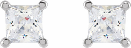 14K White 3.5 mm Square 1/2 CTW Lab-Grown Diamond Earrings