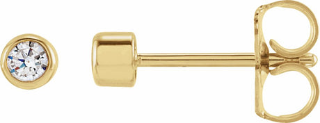 14K Yellow Gold 1/6 CTW Lab-Grown Diamond Bezel-Set Earrings