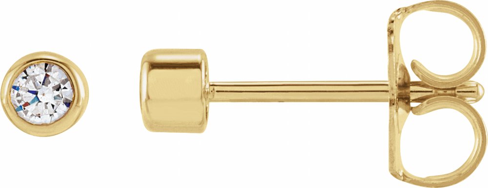 14K Yellow Gold 1/6 CTW Lab-Grown Diamond Bezel-Set Earrings