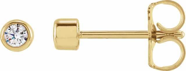 14K Yellow Gold 1/6 CTW Lab-Grown Diamond Bezel-Set Earrings