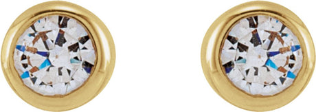14K Yellow Gold 1/6 CTW Lab-Grown Diamond Bezel-Set Earrings