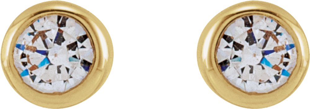 14K Yellow Gold 1/6 CTW Lab-Grown Diamond Bezel-Set Earrings