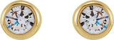 14K Yellow Gold 1/6 CTW Lab-Grown Diamond Bezel-Set Earrings