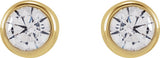 14K Yellow Gold 1/5 CTW Lab-Grown Diamond Bezel-Set Earrings