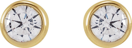 14K Yellow Gold 1/5 CTW Lab-Grown Diamond Bezel-Set Earrings