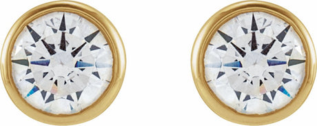 14K Yellow Gold 1/2 CTW Lab-Grown Diamond Bezel-Set Earrings