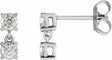 14K White Gold 1/2 CTW Lab-Grown Diamond Two-Stone Earrings