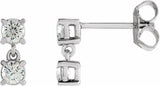 14K White Gold 1/2 CTW Lab-Grown Diamond Two-Stone Earrings