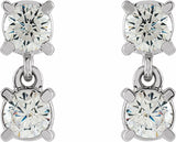 14K White Gold 1/2 CTW Lab-Grown Diamond Two-Stone Earrings