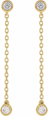 14K Yellow Gold 1/4 CTW Lab-Grown Diamond Chain Earrings