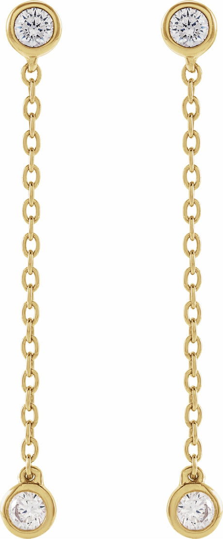 14K Yellow Gold Vermeil 1/4 CTW Lab-Grown Diamond Chain Earrings