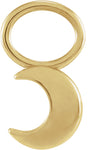 14K Yellow 5 mm Moon Hoop Dangle