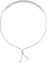 14K White Gold 1 CTW Lab-Grown Diamond Bolo 9 1/2" Bracelet