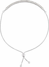 14K White Gold 1 CTW Lab-Grown Diamond Bolo 9 1/2" Bracelet