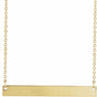 14K Yellow Gold Engravable Bar 16" Necklace