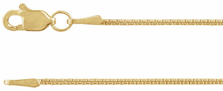 14K Yellow Gold 1 mm Rounded Box 7" Chain