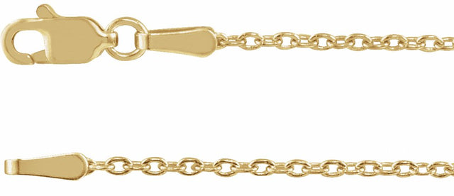 14K Yellow Gold 1.4 mm Cable 24" Chain