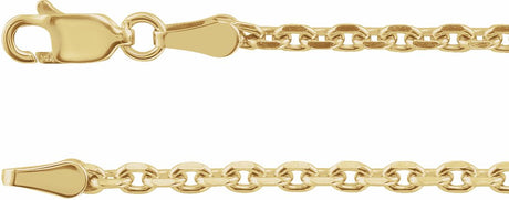 14K Yellow Gold 2.5 mm Diamond-Cut Cable 18" Chain
