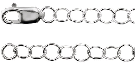 14K White Gold 3.5 mm Round Cable 18" Chain 