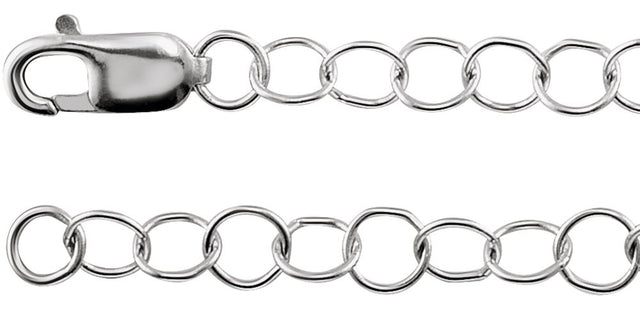 14K White Gold 3.5 mm Round Cable 16" Chain 