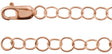 14K Rose Gold 3.5 mm Round Cable 16" Chain 