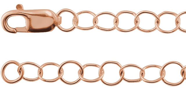 14K Rose Gold 3.5 mm Round Cable 16" Chain 
