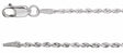 Rhodium-Plated Sterling Silver 1.3 mm Diamond-Cut Rope 24" Chain