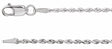 14K White Gold 1.3 mm Diamond-Cut Rope 7" Chain 