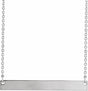 14K White Gold Engravable Bar 18" Necklace
