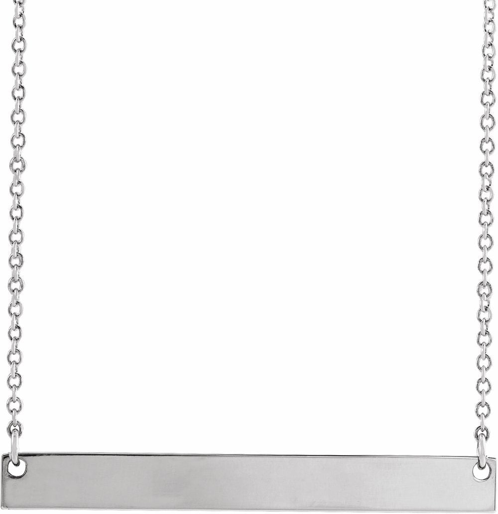 Sterling Silver Engravable Bar 18" Necklace