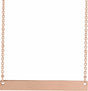 14K Rose 34x4 mm Engravable Bar 18" Necklace