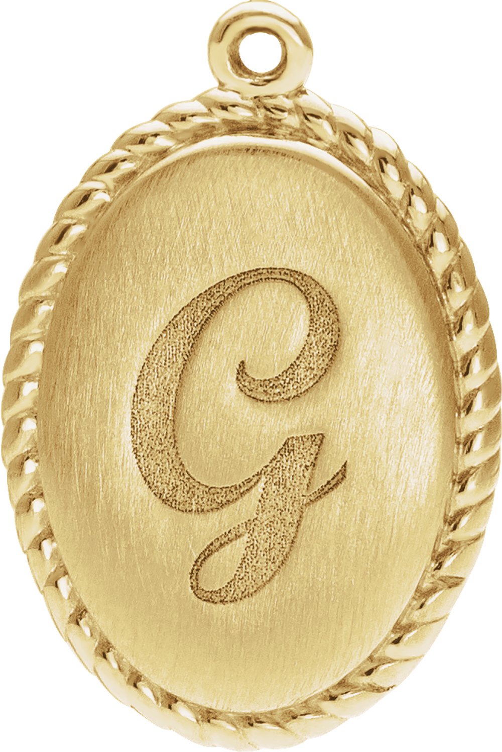 14K Yellow Engravable Oval Dangle