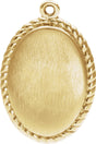 14K Yellow Engravable Oval Dangle