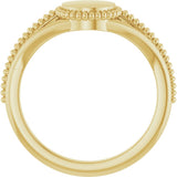 14K Yellow Gold 8.7 mm Engravable Beaded Signet Ring