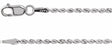 14K White Gold 1.6 mm Diamond-Cut Rope 16" Chain 