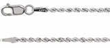 14K White 1.6 mm Diamond-Cut Rope 24" Chain 